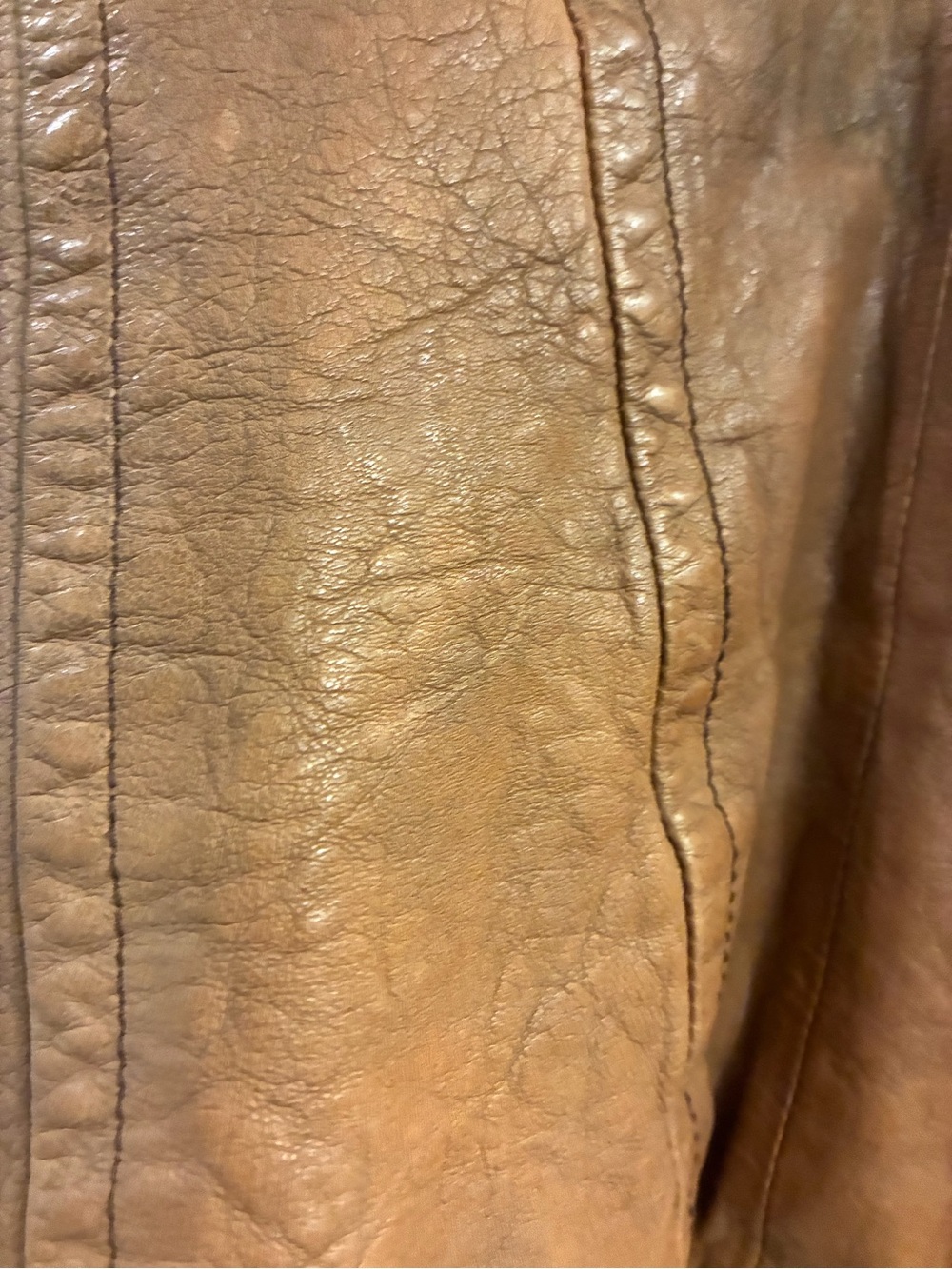 Banana Republic Tan/Brown Women Leather Zip-Front Jacket. Size Small/Medium. - Picture 7 of 16